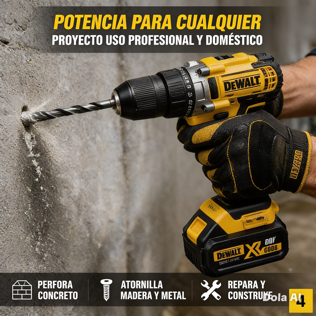 🔧 Kit Taladro Percutor Inalámbrico 48V + 2 Baterías + Maletín Completo