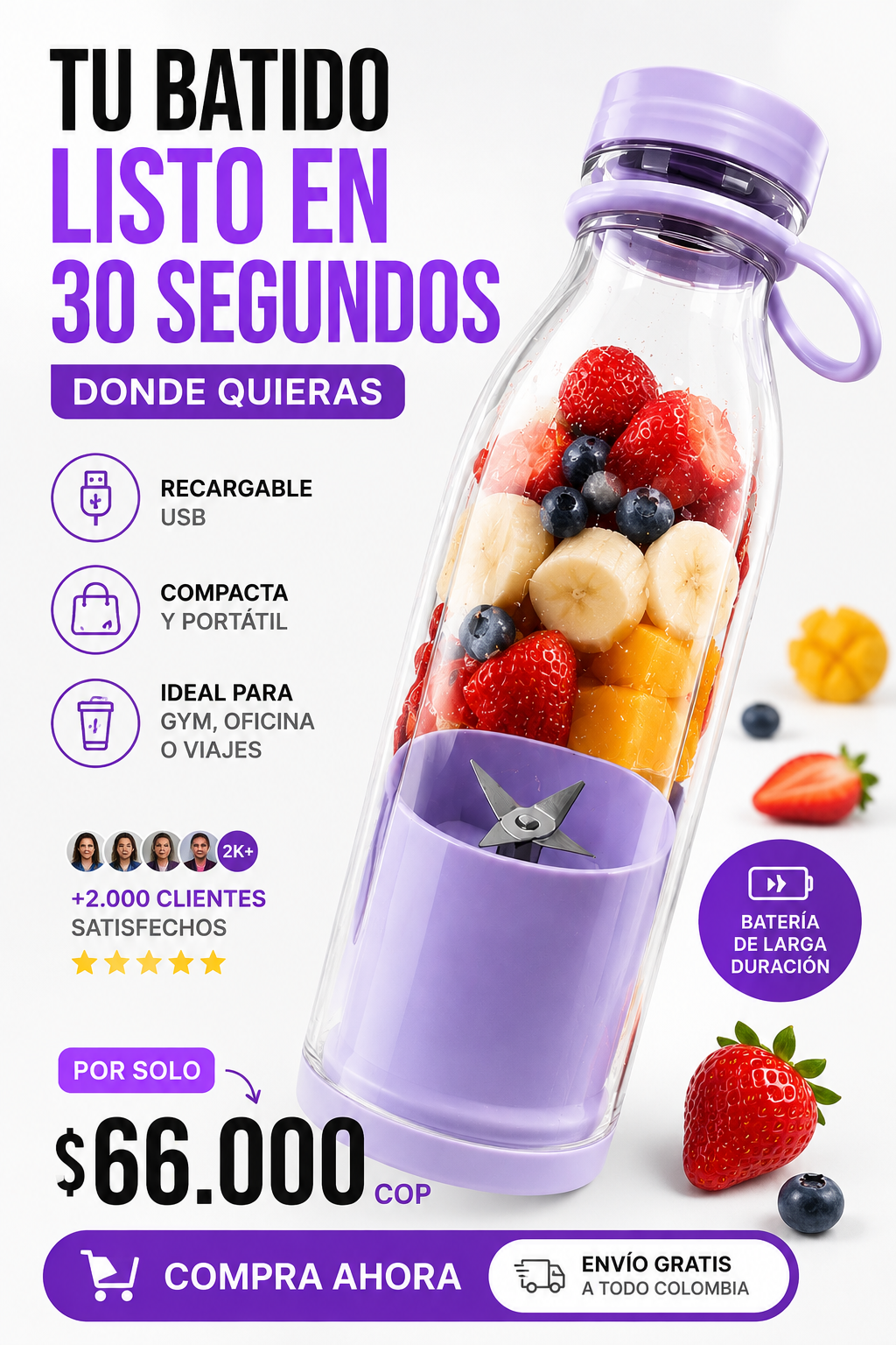 LICUADORA PORTATIL PARA FRUTAS