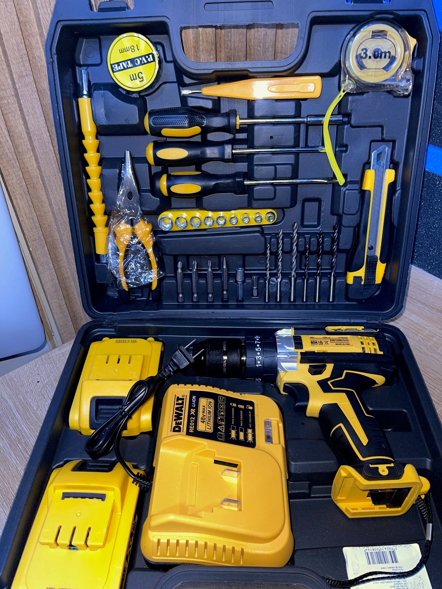 🔧 Kit Taladro Percutor Inalámbrico 48V + 2 Baterías + Maletín Completo